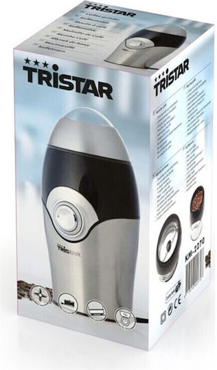 Tristar Râșniță electrică pentru cafea 150W cu capacitate de boabe 70gr Argintiu