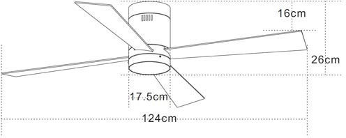 Zambelis Lights Ανεμιστήρας Οροφής 124cm με Φως Μπεζ / Λευκός
