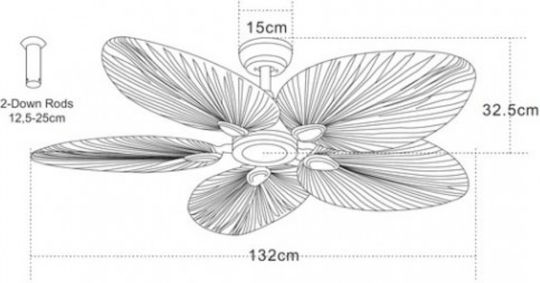 Zambelis Lights Ceiling Fan 132cm Beige / Black