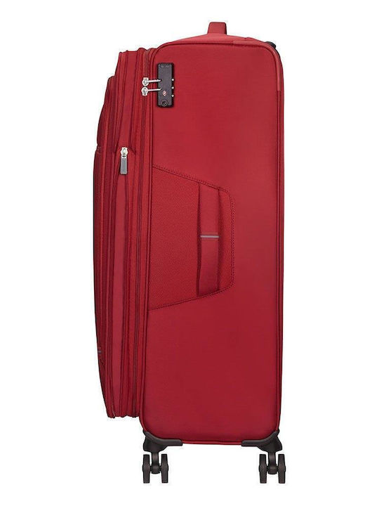 American Tourister Crosstrack Große Stoffkoffer Rote mit 4 Rädern Höhe 79cm