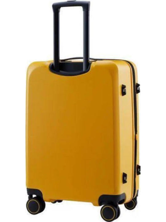 Verage Freeland Medium Travel Suitcase Hard Yellow with 4 Wheels Height 69cm