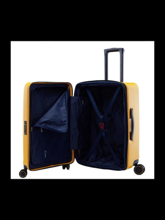 Verage Freeland Medium Travel Suitcase Hard Yellow with 4 Wheels Height 69cm