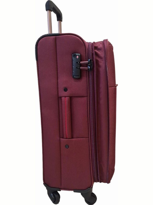 Diplomat Medium The Athens Collection Medium Fabric Burgundy Suitcase With 4 Wheels Height 68cm