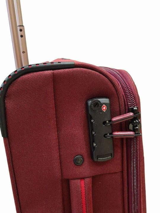 Diplomat Medium The Athens Collection Medium Fabric Burgundy Suitcase With 4 Wheels Height 68cm