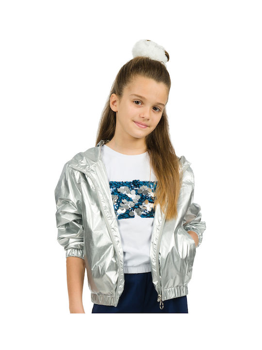 Energiers Kids Casual Jacket short Hooded Silver