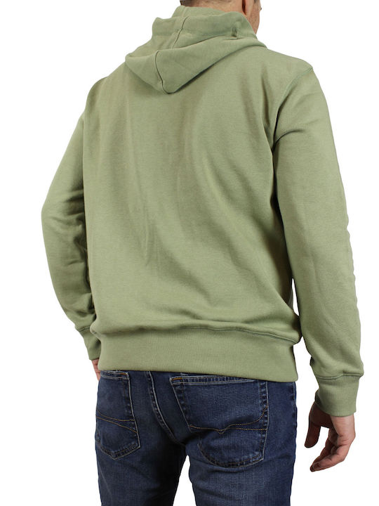 Tommy Hilfiger Men's Sweatshirt Jacket with Hood and Pockets Green