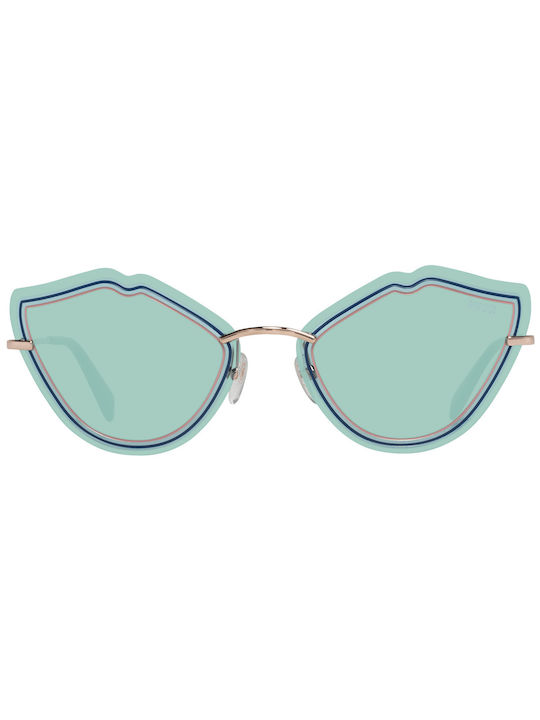 Emilio Pucci Women's Sunglasses with Turquoise Metal Frame and Turquoise Lens EP0134 28W