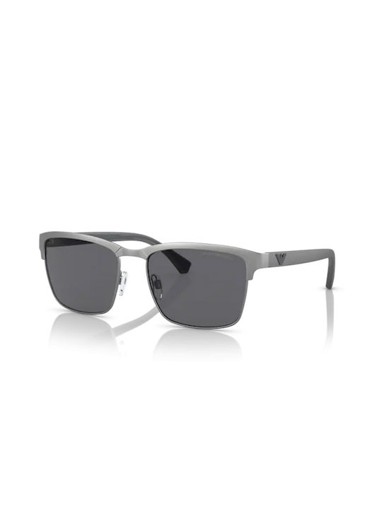 Emporio Armani Men's Sunglasses with Silver Frame and Gray Lens EA2087 300381