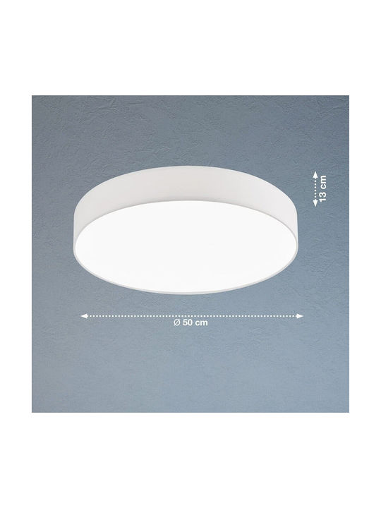 Fischer Honsel Pina Modern Fabric Ceiling Light with Integrated LED 50pcs White