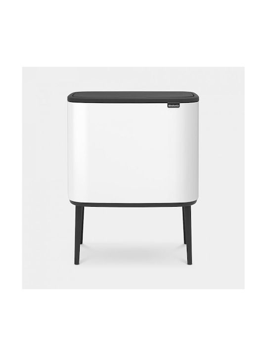 Brabantia Bo Recycling Metal Waste Bin White