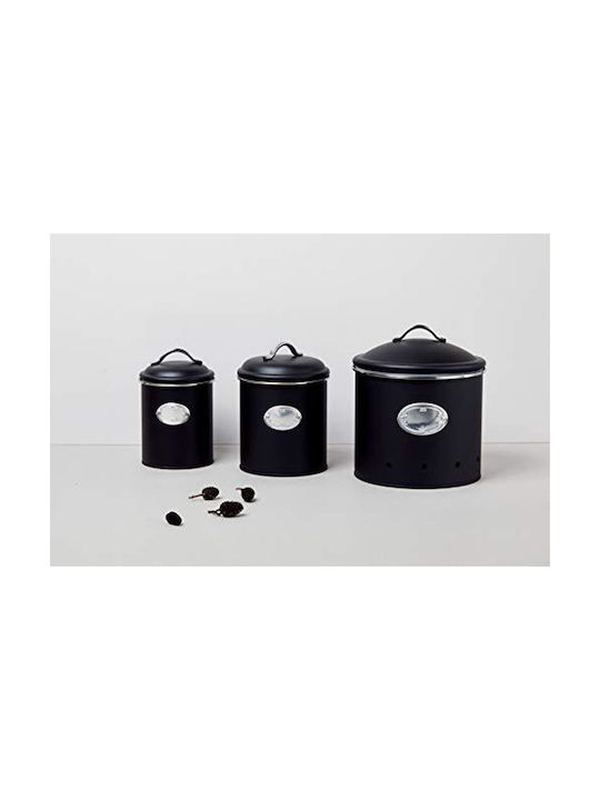 Wenko Nero Vase General Use with Lid Metallic Black 1000ml