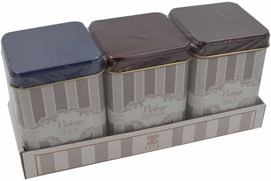 Sidirela Set of 3 General Use Vases with Metallic Beige Lid 3 Pieces