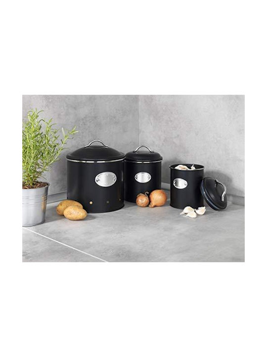 Wenko Nero Vase General Use with Lid Metallic Black 1000ml