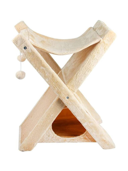 Pawise Cat Tower Ονυχοδρόμιο Γατόδεντρο Μπεζ 2 επιπέδων 51x36x62εκ.
