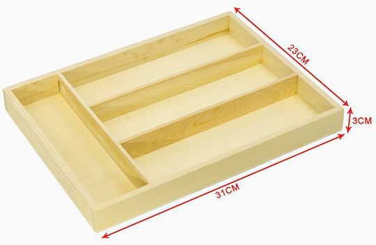 Tpster Drawer Cutlery Tray Wooden 33x25x3cm Beige Tpster Drawer Cutlery Tray Wooden 33x25x3cm Beige