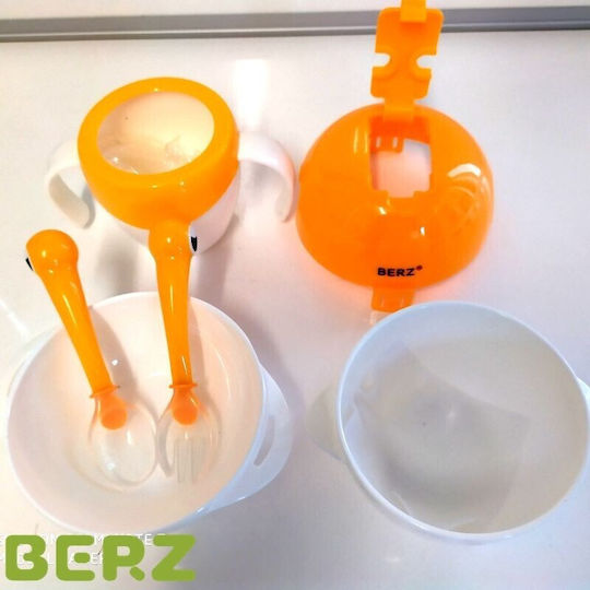 Berz Feeding Set Crab made of Plastic Orange 4pcs for 4+ months