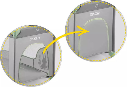 Ricokids RK-240 Кошара за игра с Матрак Grey-Mint 125x65см