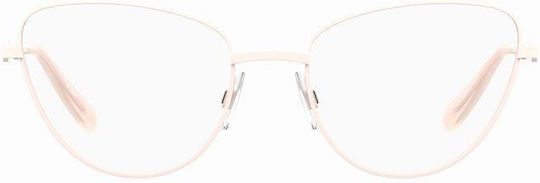 Moschino Weiblich Metallisch Brillenrahmen Katzenauge Rosa MOL608/TN 8KJ