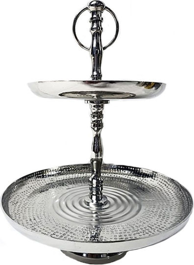 Iliadis Metallisch Etagere 2 Etagen Silber Ø23xH31cm 1Stück Iliadis Metallisch Etagere 2 Etagen Silber Ø23xH31cm 1Stück