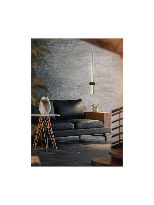 Viokef Leo Modern Wall Lamp with Integrated LED Black Width 80cm