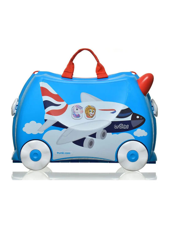 Trunki Amelia Aeroplane Παιδική Βαλίτσα Ταξιδίου Καμπίνας Σκληρή Γαλάζια με 4 Ρόδες Ύψους 31εκ.