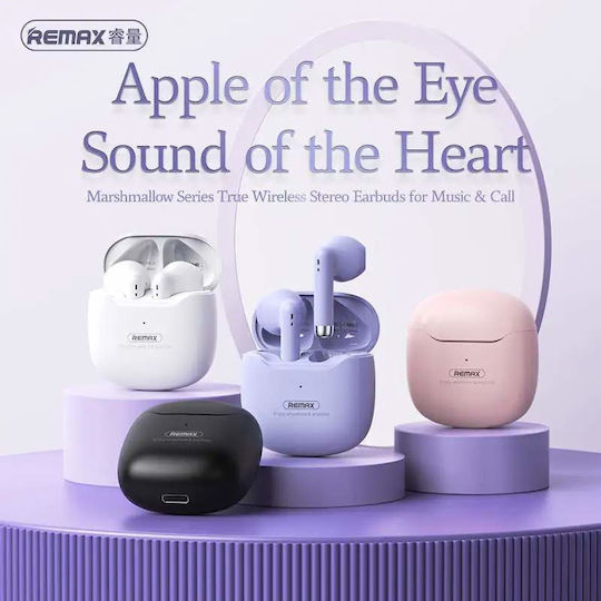 Remax TWS-19 Earbud Bluetooth Handsfree Ακουστικά με Θήκη Φόρτισης Λευκά