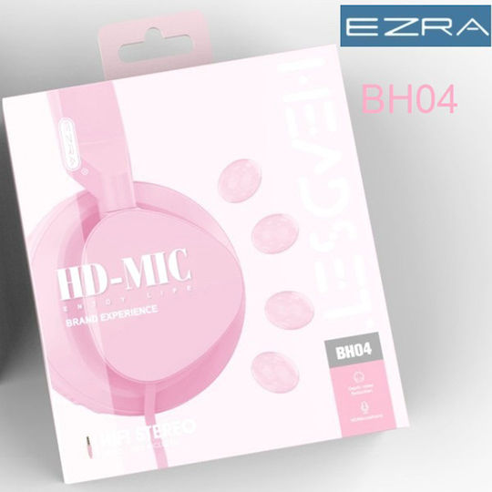 Ezra BH04 Cu fir On Ear Căști Roz