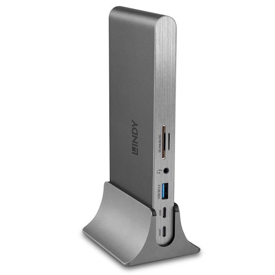 Lindy USB-C Docking Station mit HDMI/DisplayPort 4K PD Ethernet Silber (43349)