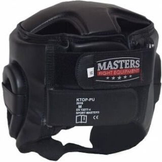 Sport Masters KTOPPU Κάσκα Πυγμαχίας Ενηλίκων Aνοιχτού Τύπου από Συνθετικό Δέρμα Μαύρη