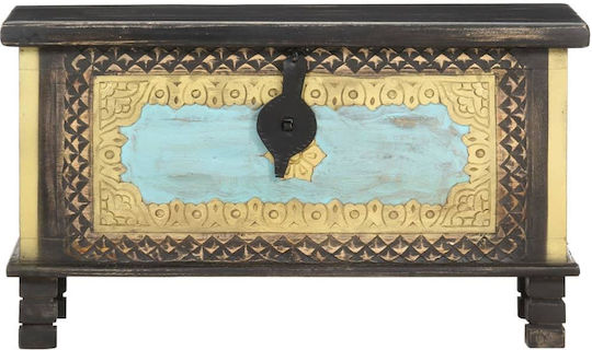 vidaXL Wooden Decorative Trunk Black 80x40x45cm