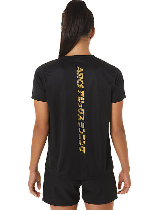 ASICS Katakana Γυναικείο Αθλητικό T-shirt Fast Drying Μαύρο