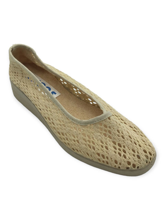 Dicas Fabric Ballerinas Beige