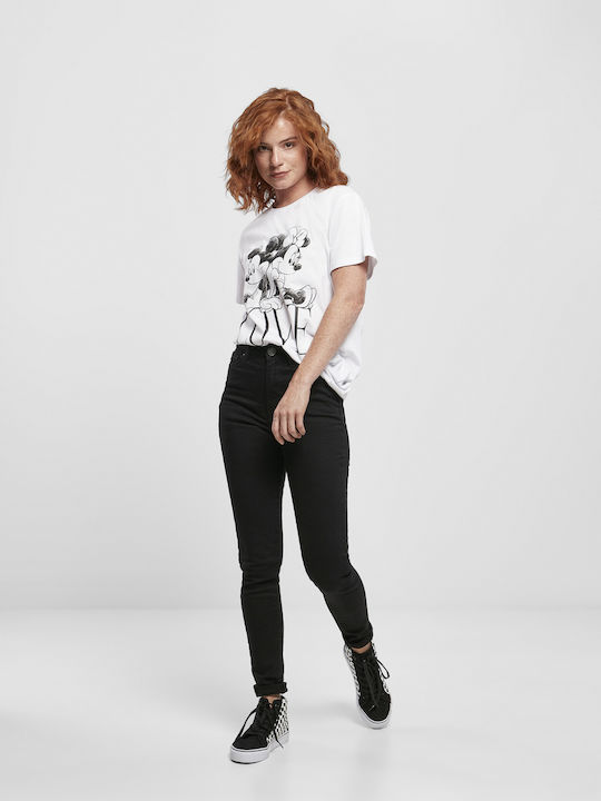 Minnie Loves Mickey Damen T-Shirt Weiß