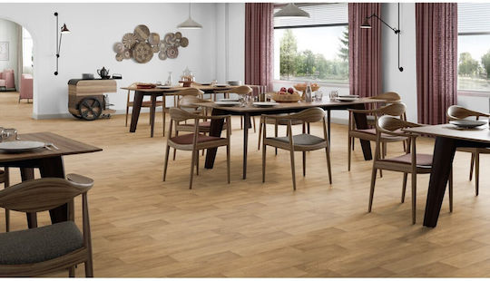 Tarkett Plastic Floor PVC Meteor 70 Elegant Oak Light Brown 0.7mm in Roll with Width 4m (price per sq.m)