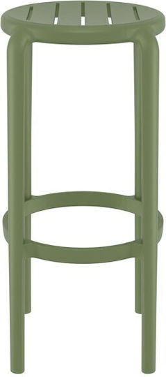 Stool for Bar Outdoor Tom Olive Green 36x36x75cm