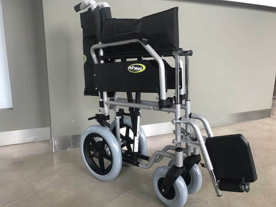 Wheel Economy Transit Wheelchair 12" Folding Simple Type 43cm Silver