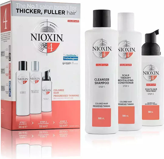 Nioxin Seturi Pentru Par Tratamente Împotriva Căderii Părului Pentru Păr Vopsit Cu Șampon Și Balsam 3 Bucăți