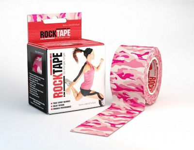 Rocktape Standard Regular Benzila de kinetoterapie 5cm x 5m Camo Pink