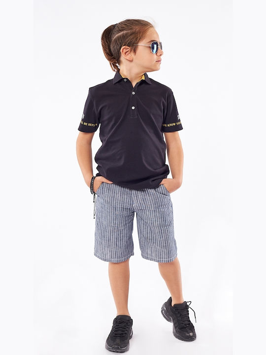 Hashtag Kids Polo Short Sleeve Black