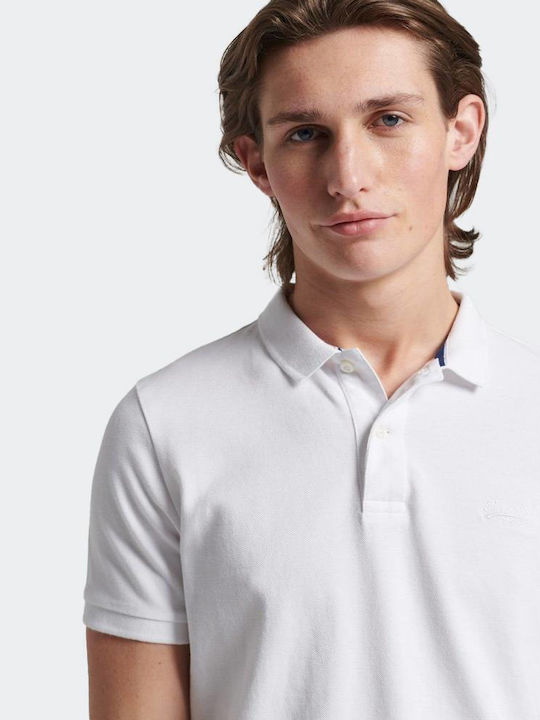 Superdry Ανδρικό T-shirt Polo Λευκό