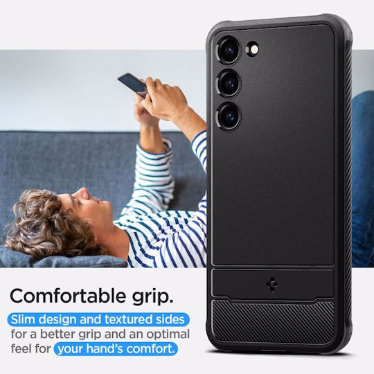 Spigen Rugged Armor Back Cover Σιλικόνης 2mm Matte Black (Galaxy S23)