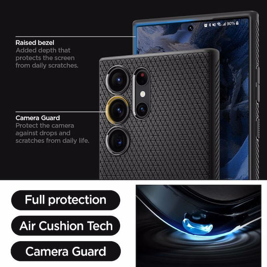 Spigen Liquid Air Back Cover Silicone Matte Black (Galaxy S23 Ultra)