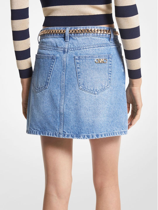 Michael Kors Denim Mini Skirt in Blue color