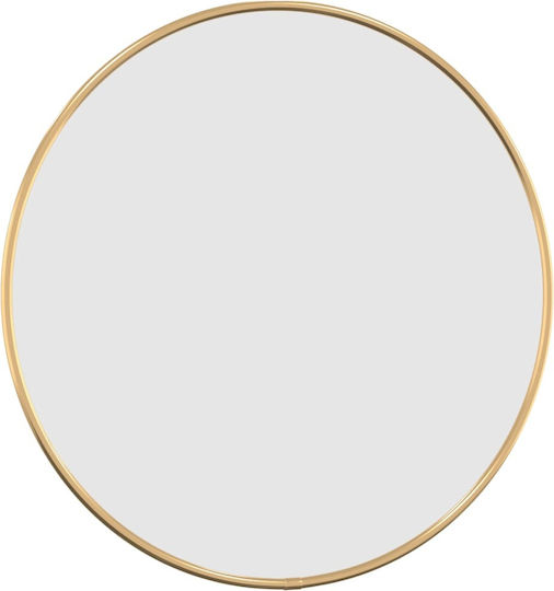 vidaXL Wall Mirror with Gold Plastic Frame Diameter 40cm 1pcs