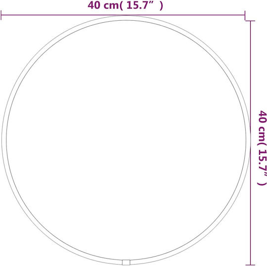 vidaXL Wall Mirror with Gold Plastic Frame Diameter 40cm 1pcs