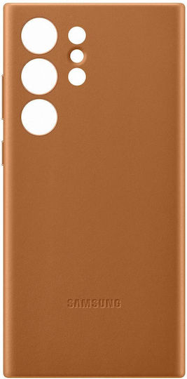 Samsung Leather Cover Back Cover Leather Camel (Galaxy S23 Ultra)