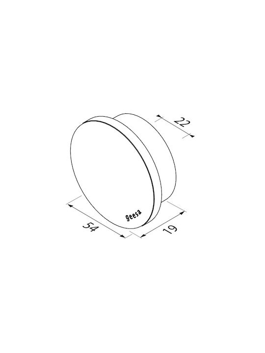 Geesa Opal 7245-400 Άγκιστρο Μπάνιου Μονό με Βίδες ​9x9cm Μαύρο