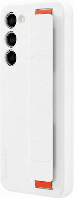 Samsung Grip Umschlag Rückseite Silikon Weiß (Galaxy S23+) EF-GS916TWEGWW