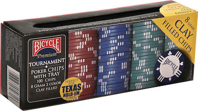 Bicycle Set von 100 nummerierten Pokerchips 37.5mm / 8gr