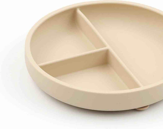 Baboo Baby Food Plate made of Silicone Beige
